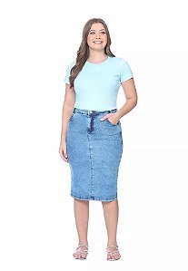 Blusa em algodão pima Luiza Azul - Hapuk
