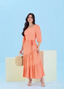 Vestido Olinda Na Cor Pêssego Alince Cerkunvis