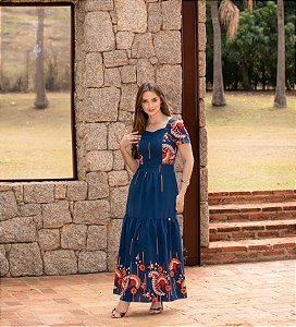 VESTIDO GONZAGA AZUL VALENTINA SIRRAH