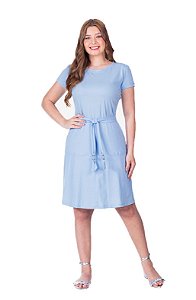 Vestido em malha de algodão sustentáve Catarina Azul Hapuk