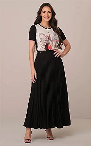 Saia Maxi Midi Plissada Melissa - Tata Martello
