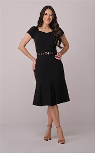 Vestido Midi com Cinto Exclusivo TM Louise - Tata Martello