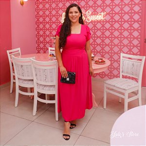 VESTIDO EM VISCOLINHO MIDI JORDÂNIA (PINK) VALENTINA SIRRAH
