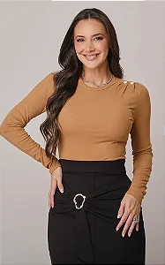 Blusa Manga Longa Giovana Caramelo - Tata Martello