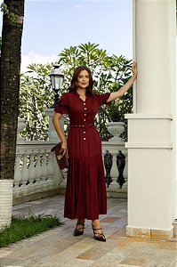 Vestido Araci Vinho - Valentina Sirrah