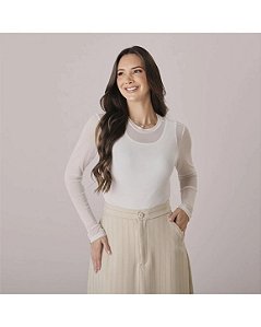 Blusa Daniela em Tule Off White - Tata Martello