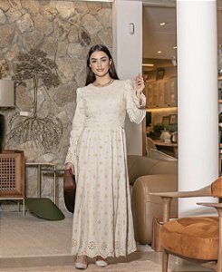 Vestido em Laise de Algodão Itapolis Off - Valentina Sirrah