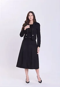 Jaqueta em Tecido Suede Cibele Preto - Hapuk