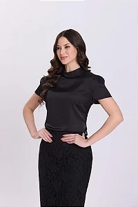 Blusa Acetinada Preto Cassia - Hapuk