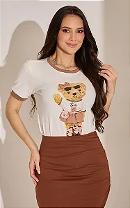 Blusa Manga Curta com Gola em Ribana Veronica - Tata Martello