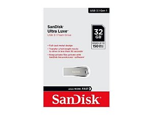 PEN DRIVE 32GB SANDISK ULTRA LUXE USB 3.0