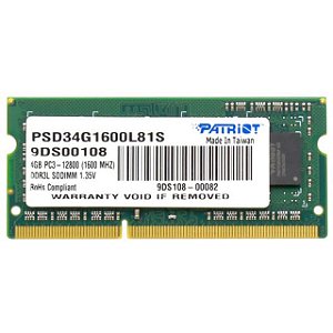 MEMORIA NOTE DDR3L 4GB 1600MHZ - PATRIOT
