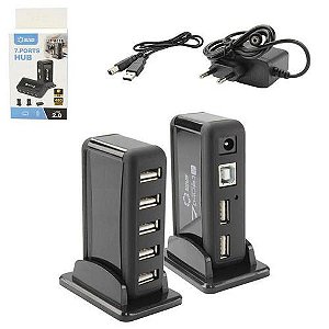 HUB USB 7 P 2.0 C/ FONTE LT-H014 - GV BRASIL