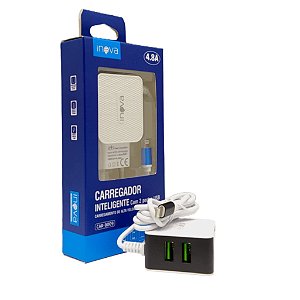 CARREGADOR IPHONE C/ 2 USB 4.8A CAR-9009 - INOVA
