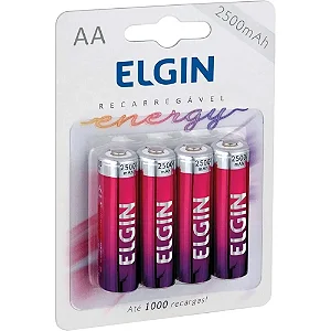 PILHA RECARREGAVEL AA ELGIN C/4 2500MAH