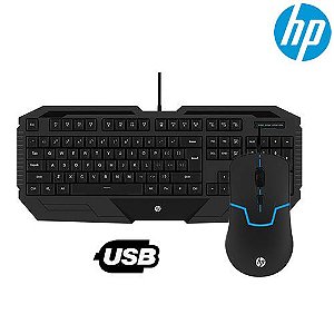 KIT TECLADO E MOUSE USB GAMER LED HP GK1000