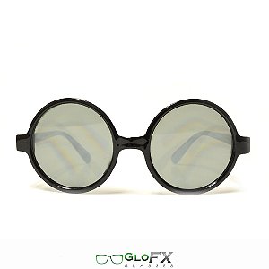 Óculos de difração redondo preto