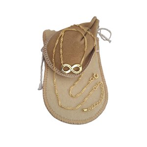 Corrente Feminina 40/45cm Infinito Folheada Ouro 18k CR259