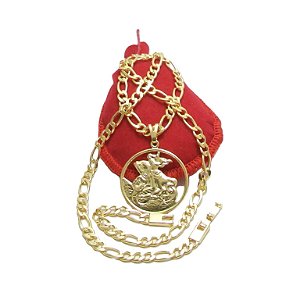 Corrente Masculina 53cm 5mm São Jorge Folheado Ouro CR169