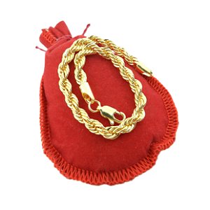 Pulseira Masculina 22cm 5mm Largura Folheado Ouro 18K PL141