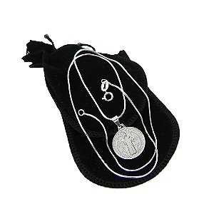 Corrente Masculina 50cm 1mm São Bento Folheado Prata CR218