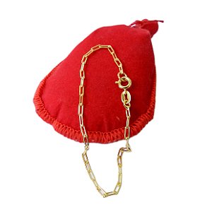 Pulseira Masculina 24cm 2mm Largura Folheado Ouro 18k PL514