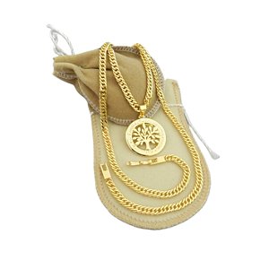 Corrente Masculina 55cm 4mm Arvore Folheado Ouro 18k CR804