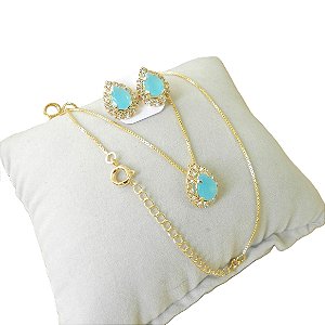 Corrente Feminina 45/50cm 0.8mm Brinco Folheado Ouro CJ110F