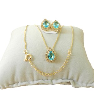 Corrente Feminina 45/50cm 0.8mm Brinco Folheado Ouro CJ110G