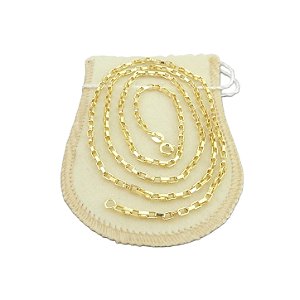 Corrente Masculina 80cm 2mm Largura Folheado Ouro 18K CR727