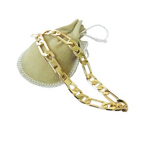 Pulseira Masculina 18cm 7mm Largura Folheada Ouro 18k PL269