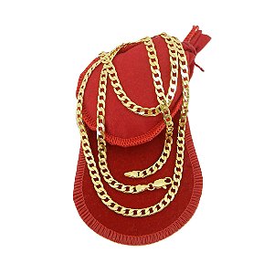 Corrente Masculina 60cm 5mm Largura Folheado Ouro 18k CR511