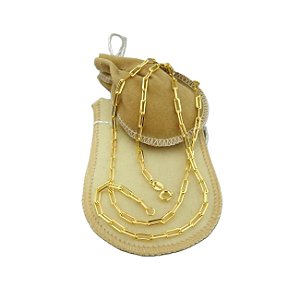 Corrente Masculina 80cm 3mm Largura Folheado Ouro 18K CR681