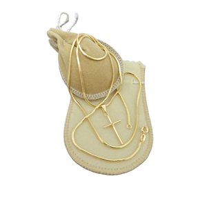 Corrente Masculina 60cm 2mm + Cruz 30mm Folheado Ouro CR783