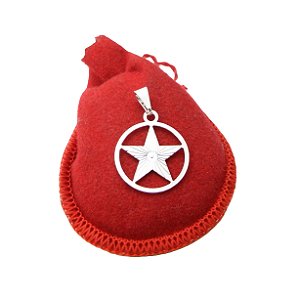 Pingente Estrela 5 Pontas 25mm Folheado Prata Pi218