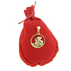 Pingente São Jorge 23mm Folheado Ouro 18k Pi126