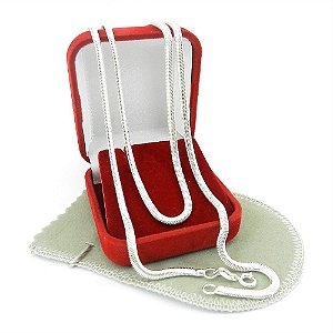 Corrente Masculina 60cm 4mm Largura Folheada Prata CR413
