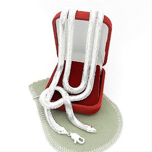 Corrente Masculina 70cm 6mm Largura Folheada Prata CR417