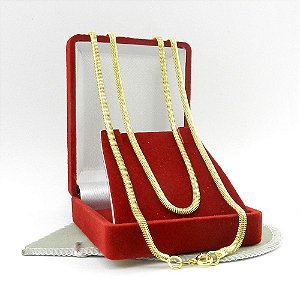 Corrente Masculina 70cm 3mm Largura Folheada Ouro 18k CR736