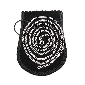 Corrente Masculina 80cm 2mm Largura Folheada Prata CR482