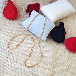 Corrente Masculina 80cm 4mm Largura Folheada Ouro 18k CR810