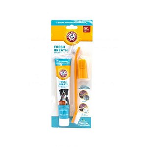 Kit Saúde Bucal Para Cachorro Enzimática Fresh Breath Arm & Hammer Sabor Frango