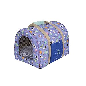 Bolsa De Transporte Pet Woof Classic Space Lilás