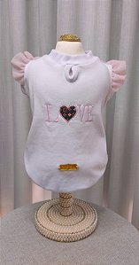 T-Shirt para Cachorro DuDog Vest Rosa com Babado