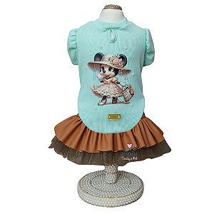 Conjunto de Roupa para Cachorro Verde e Caramelo