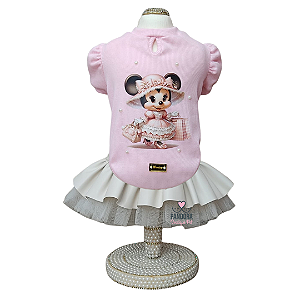 Conjunto de Roupa para Cachorro Rosa e Off White
