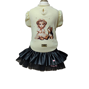 Conjunto de Roupa para Cachorro Amarelo e Preto