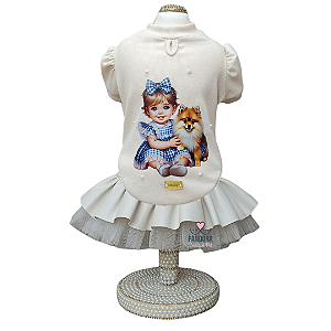 Conjunto de Roupa para Cachorro Off White e Off White