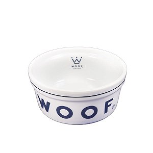 Comedouro para Cachorro em Porcelana Woof Classic Azul Marinho