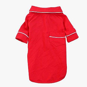 Pijama Camisa para Cachorro e Gato Vermelho